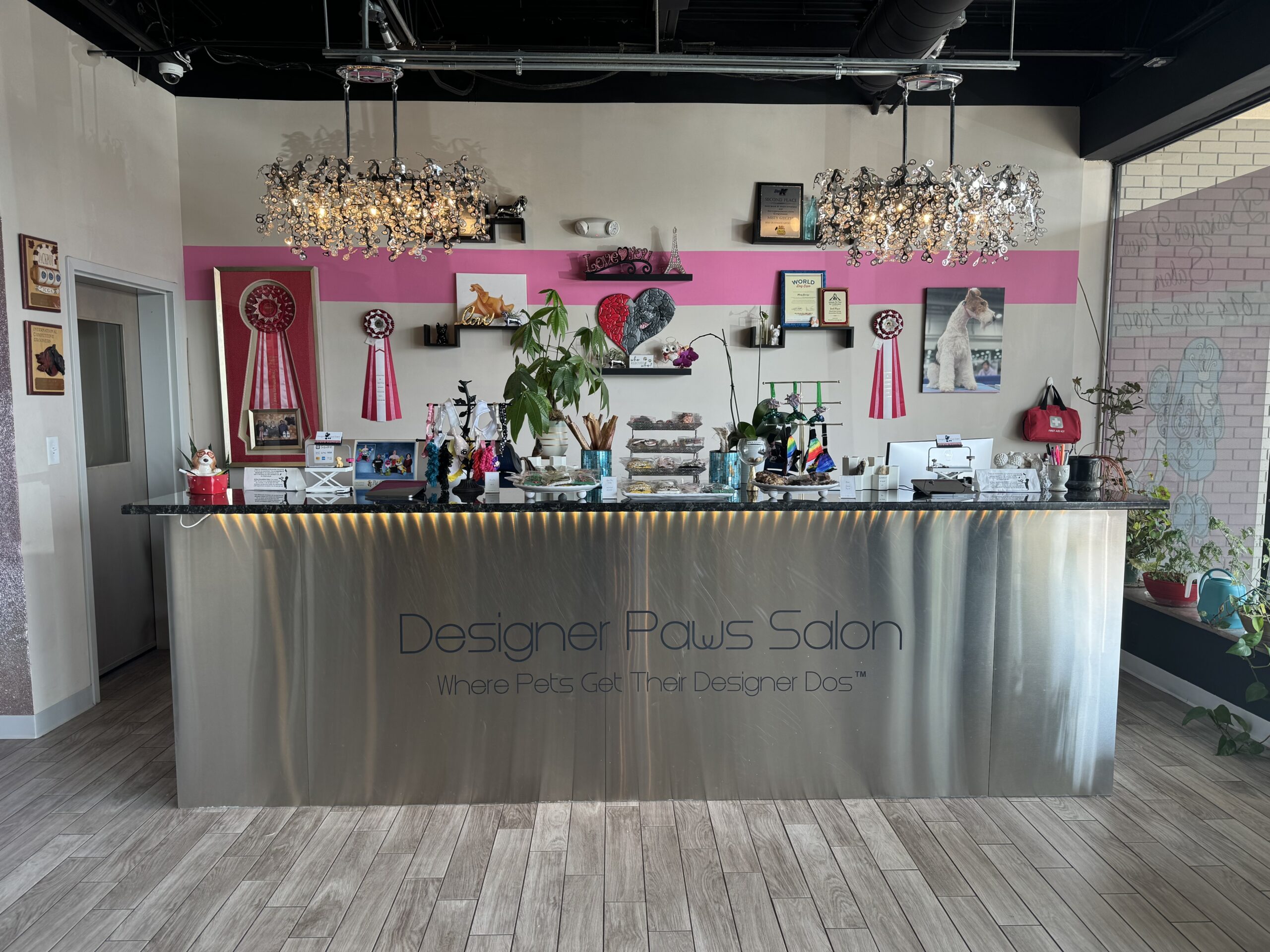 Front lobby of designer paws salon